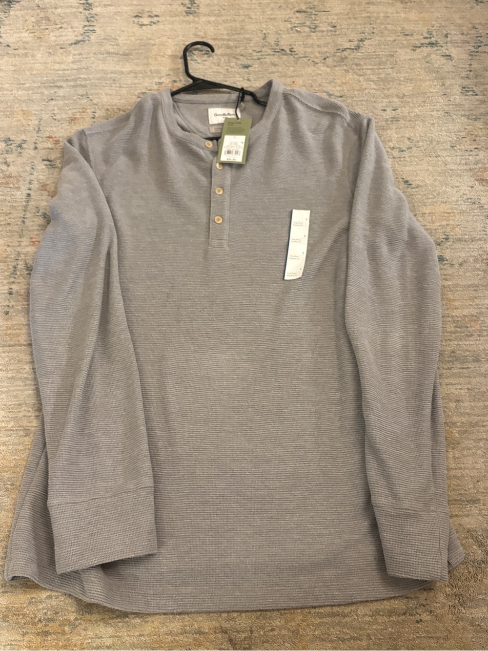 Goodfellow & Co Men's Long-Sleeve Henley Shirt - Light Gray